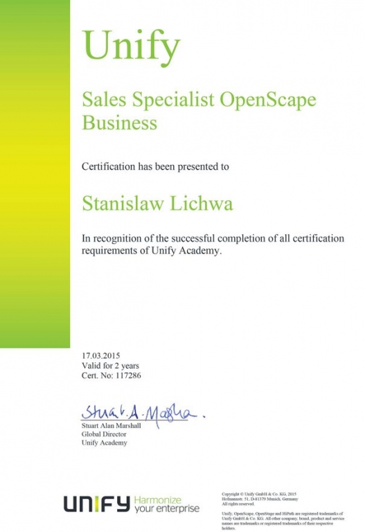 UNIFY Sales Specialist OpenScape Business (USSOB)