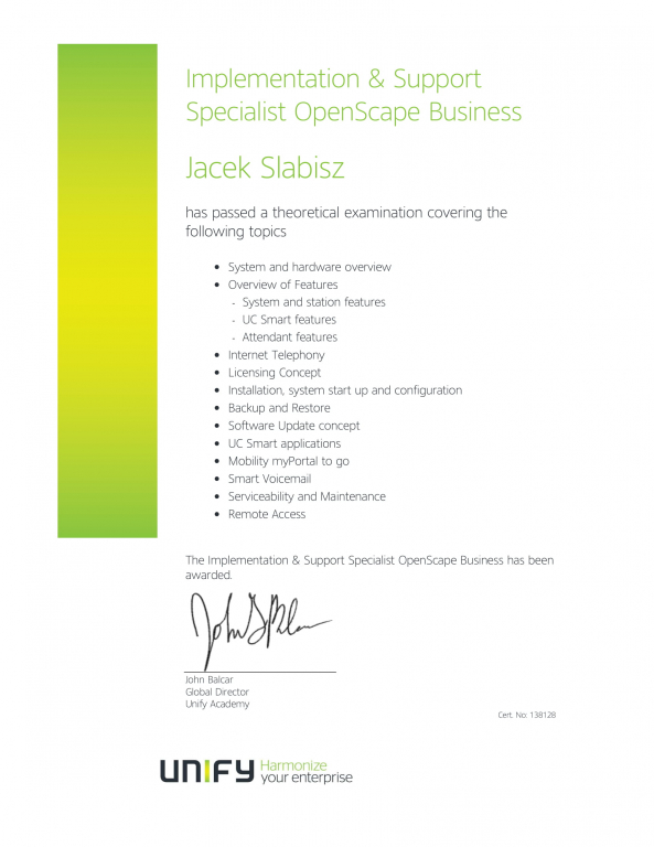 Certified implementation & Support Specjalist OS Business-2