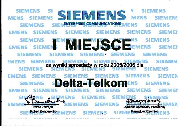 Siemens I miejsce - sprzedaż