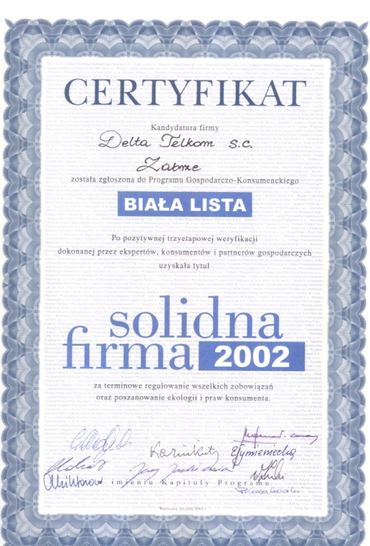 Biała Lista Solidna Firma 2002