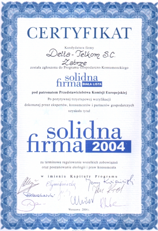 Biała Lista Solidna Firma 2004