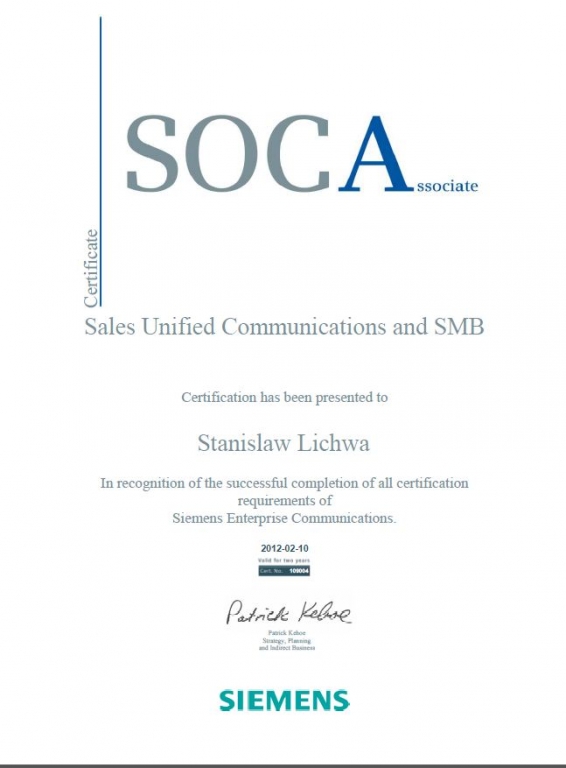 SIEMENS SOCA Sales Uniifed Communications