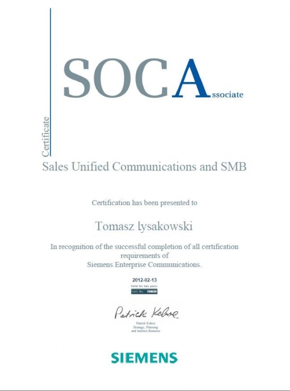 SIEMENS SOCA Sales Uniifed Communications